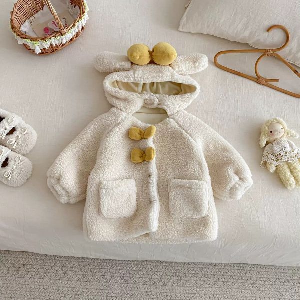 大大蝴蝶耳朵絨毛外套 