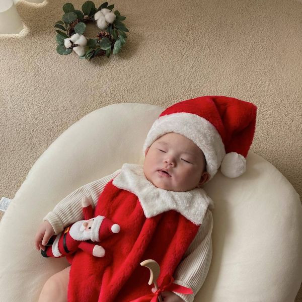 給寶寶圍兜聖誕包屁｜附帽 