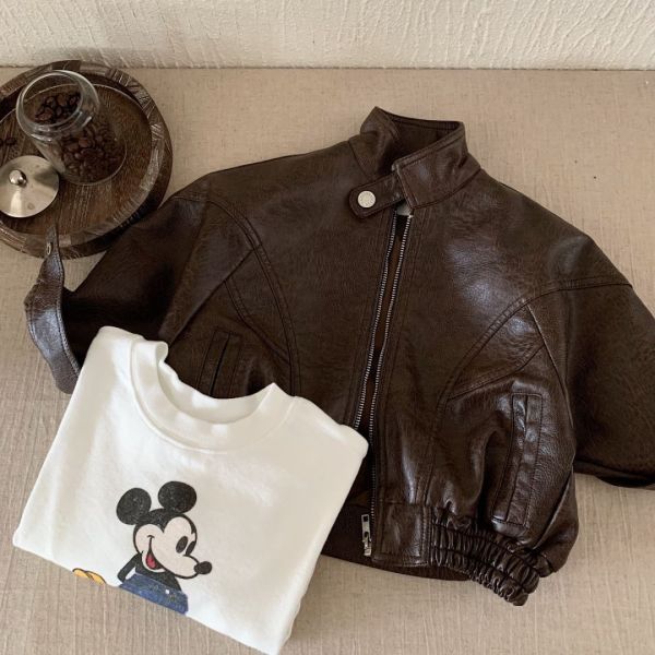 日系復古皮感帥氣外套 