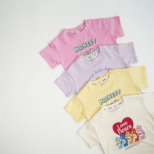 愛心小熊印花短tee 