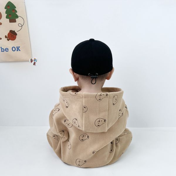 簡約線條小熊連帽外出服 