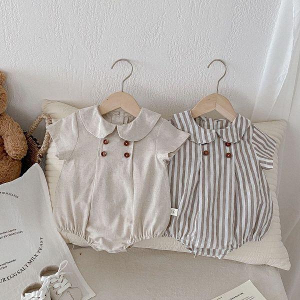 質感排扣娃娃領包屁 