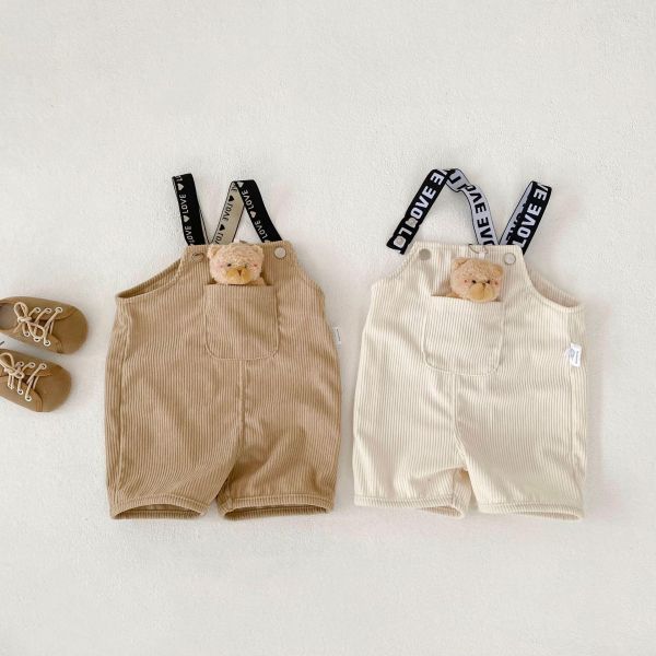 大地色小熊公仔吊帶褲 