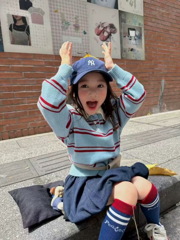 小學院藍調條紋套裝 