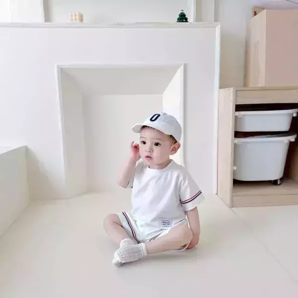 雙袖織帶短袖套裝 