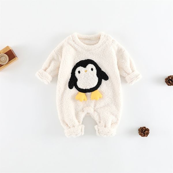 暖呼呼企鵝加絨連身衣 