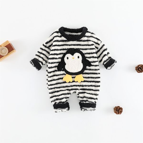 暖呼呼企鵝加絨連身衣 