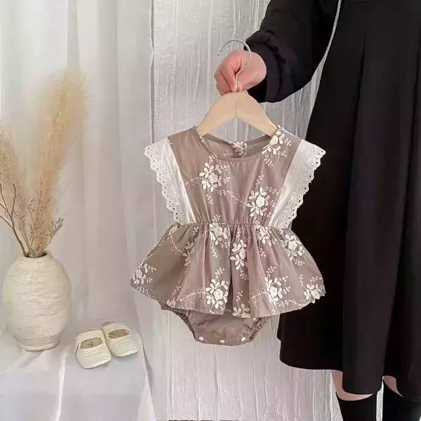 美美繡花無袖包屁裙 