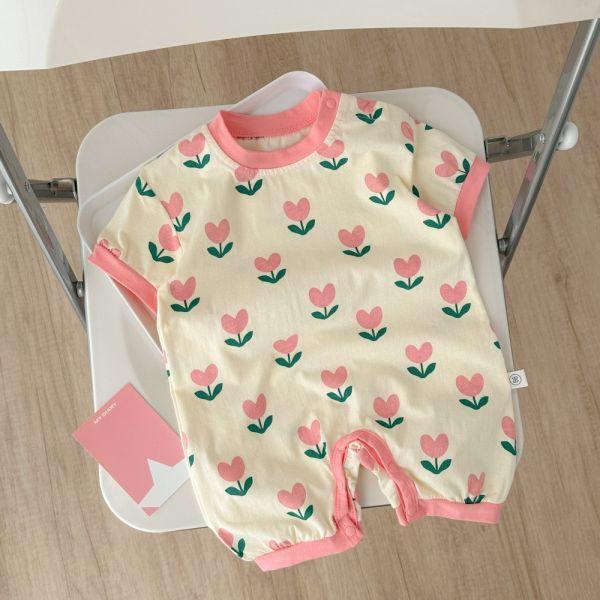 粉嫩花苞朵朵連身衣 