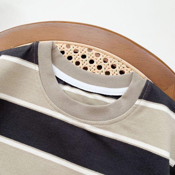 咖色系寬條紋套裝 