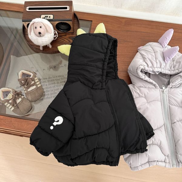 胸前恐龍公仔鋪棉外套 