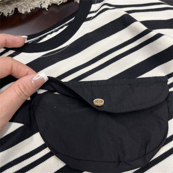 自帶包包黑白紋套裝 