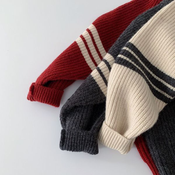 小學院字母半拉鍊針織上衣 