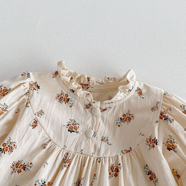 乾燥花束杏色長袖包屁 