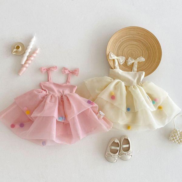 彩包球球夢幻吊帶裙 