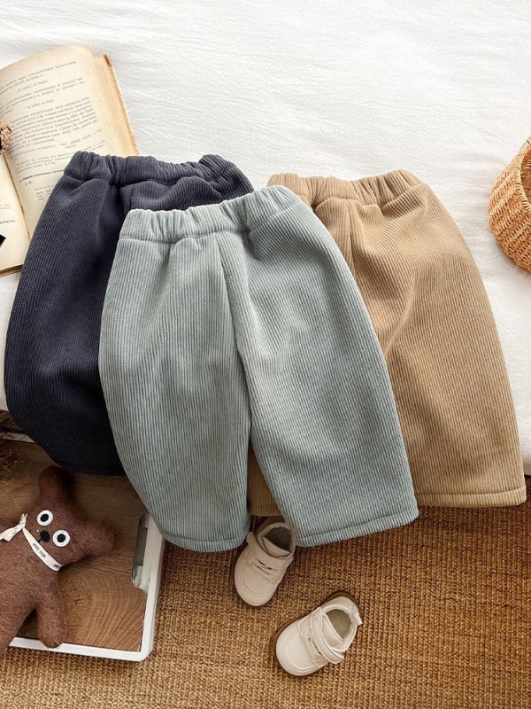 冬日燈芯絨厚實工裝九分褲 