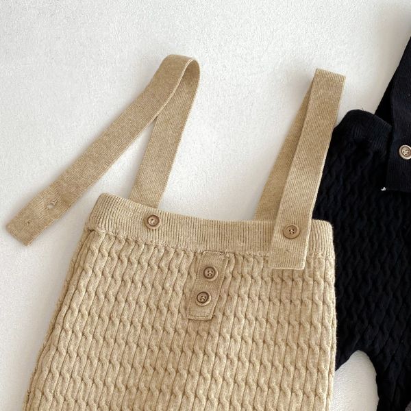 簡約質感條紋針織吊帶套組 