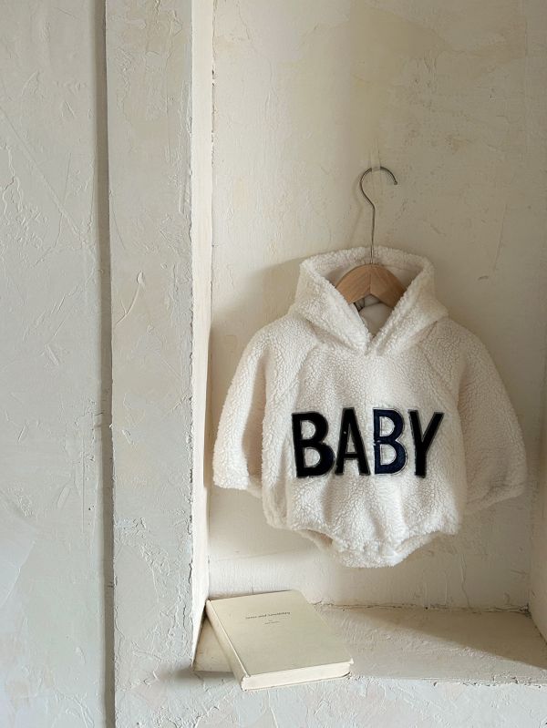 毛絨BABY保暖連帽包屁 