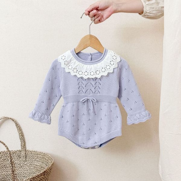 溫柔小公主蕾絲針織包屁 