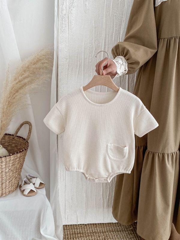 鬆餅格子小口袋包屁 