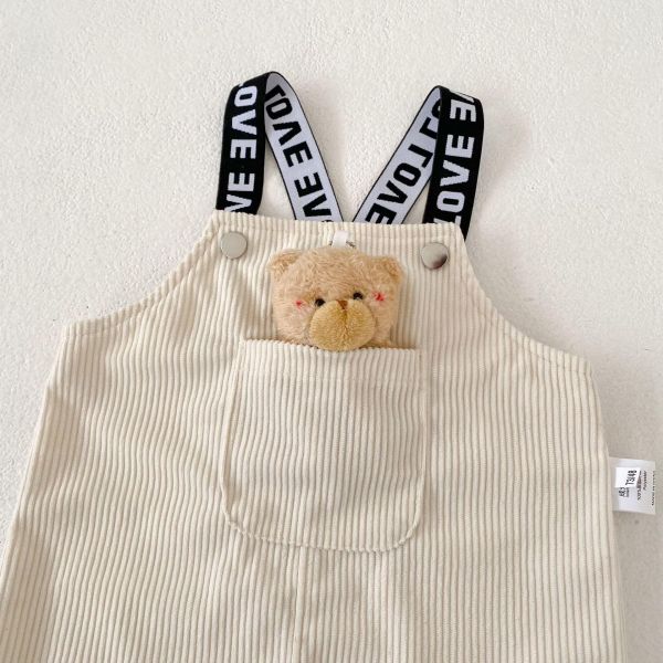 大地色小熊公仔吊帶褲 