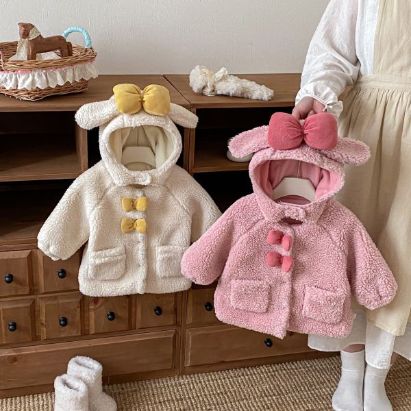 大大蝴蝶耳朵絨毛外套 