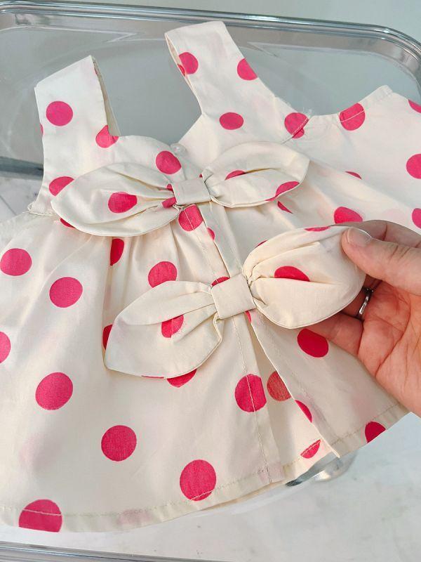 粉色波點吊帶套裝 