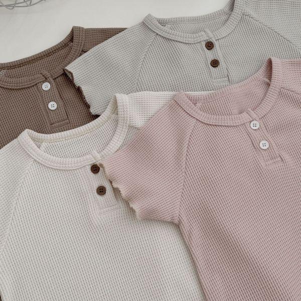 韓系冷色！華夫格素面連身衣 