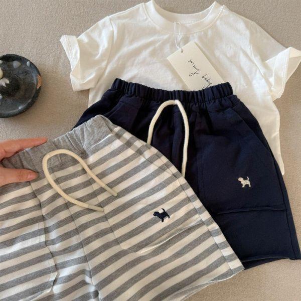 狗狗刺繡綁帶休閒短褲 