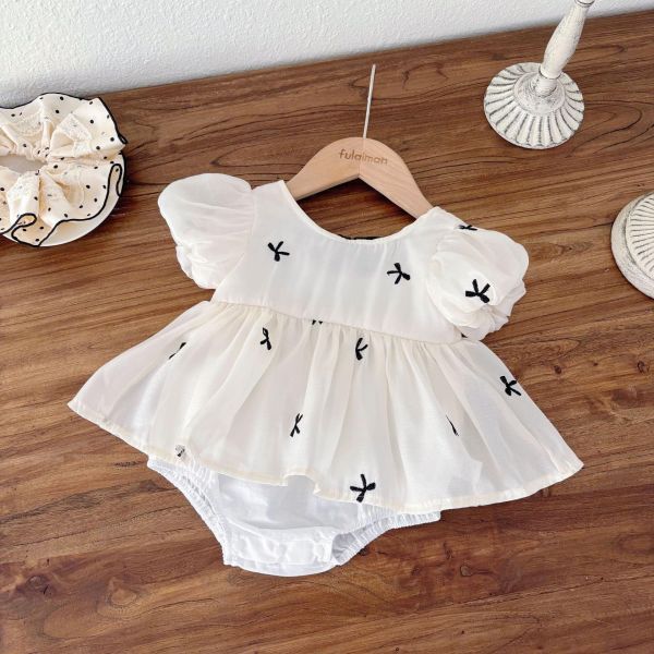 蝴蝶結黑白配滿月包屁 