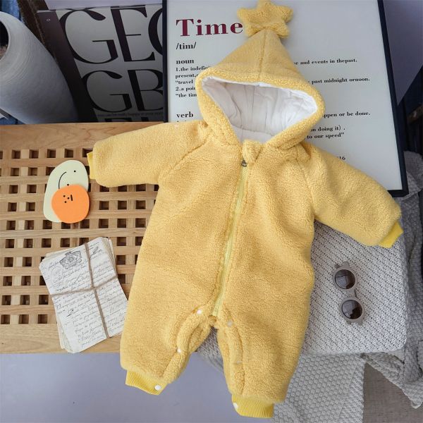 可愛星星厚絨連身外出服 