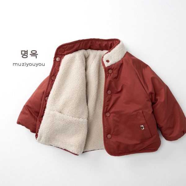 暖紅羊羔毛雙面保暖外套 