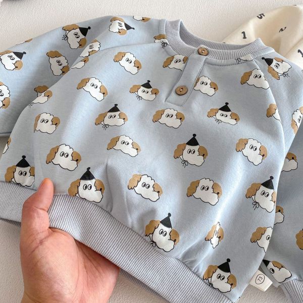 小狗陪你長大鈕扣套裝 