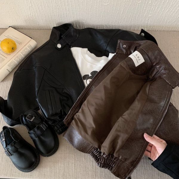 日系復古皮感帥氣外套 