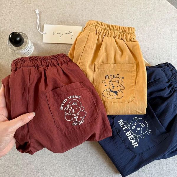 帥氣小熊防紋縮口長褲 