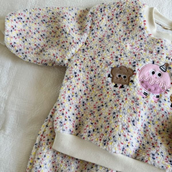 療癒餅乾羊羔毛長袖套裝 