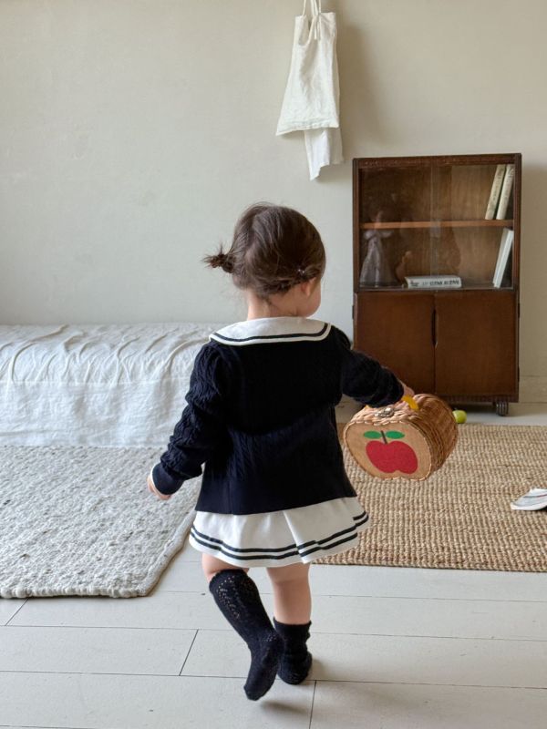 小熊學院風邊線娃娃領包屁裙 