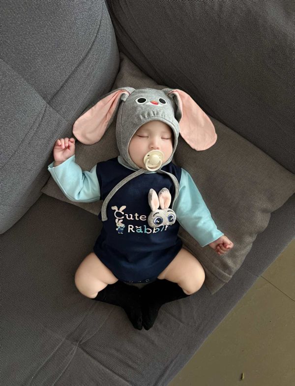 Cute Rabbit長袖包屁｜附帽 