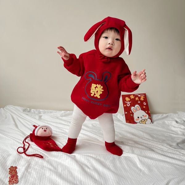 賀年寶寶！恭喜發財包屁｜附帽 