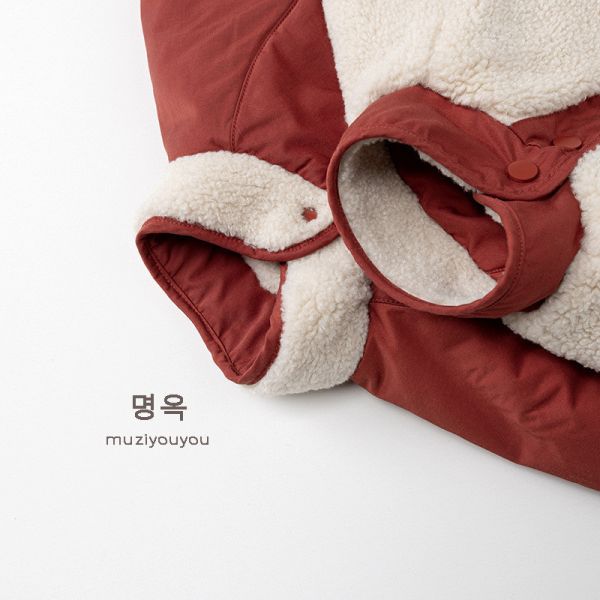 暖紅羊羔毛雙面保暖外套 