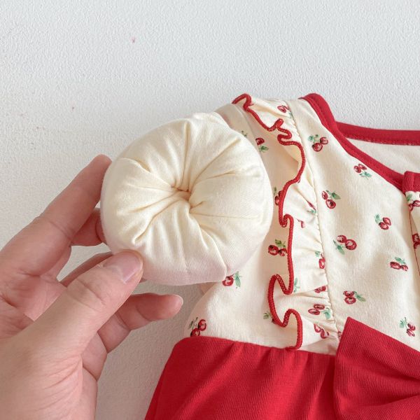 滿印莓果蝴蝶結連身衣 