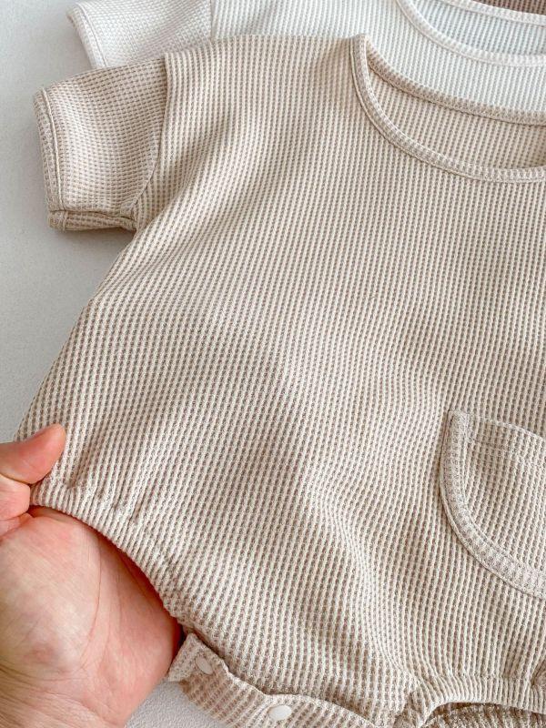 鬆餅格子小口袋包屁 