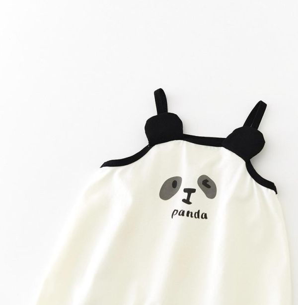 夏天熊貓吊帶連身衣 