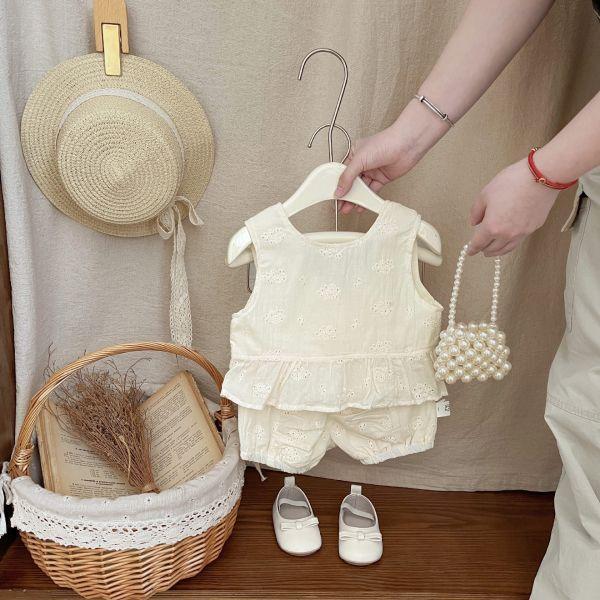 大地色鏤空小花套裝 