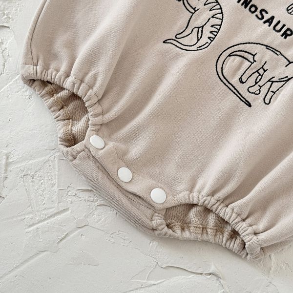 卡其系簡約恐龍包屁 