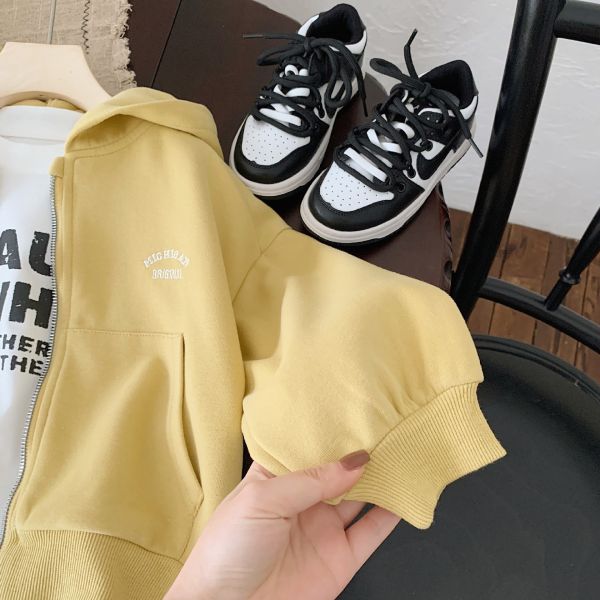 奶油日常連帽外套套裝 