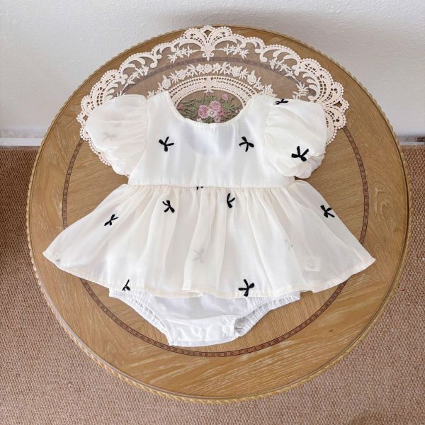 蝴蝶結黑白配滿月包屁 