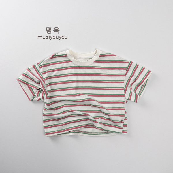 日常風格條紋短tee 