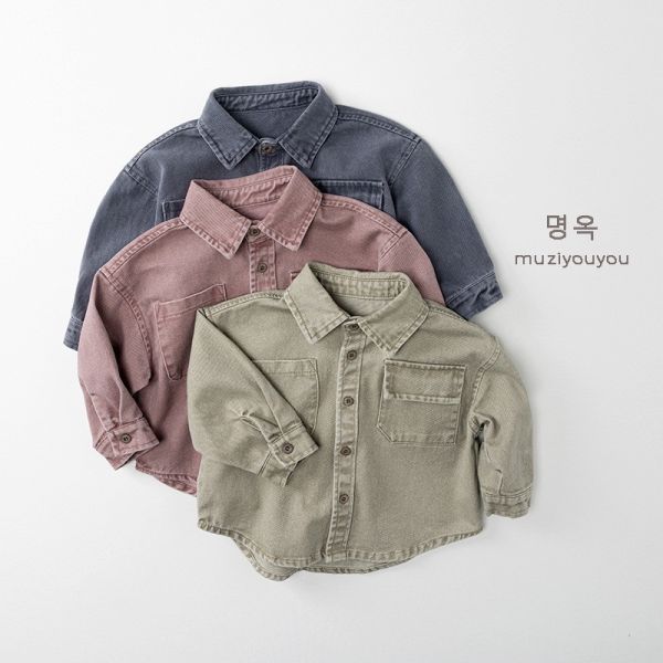 百搭帥氣森系水洗襯衫 