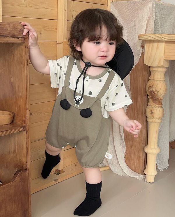 倒立小熊假兩件包屁 